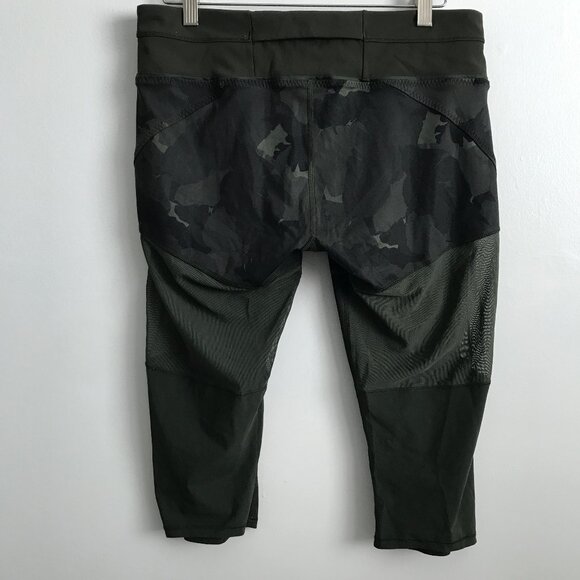 LULULEMON TRAINING TOUGH LEGGING PANT GREEN CAMO WOMENS 10 - Picture 4 of 15